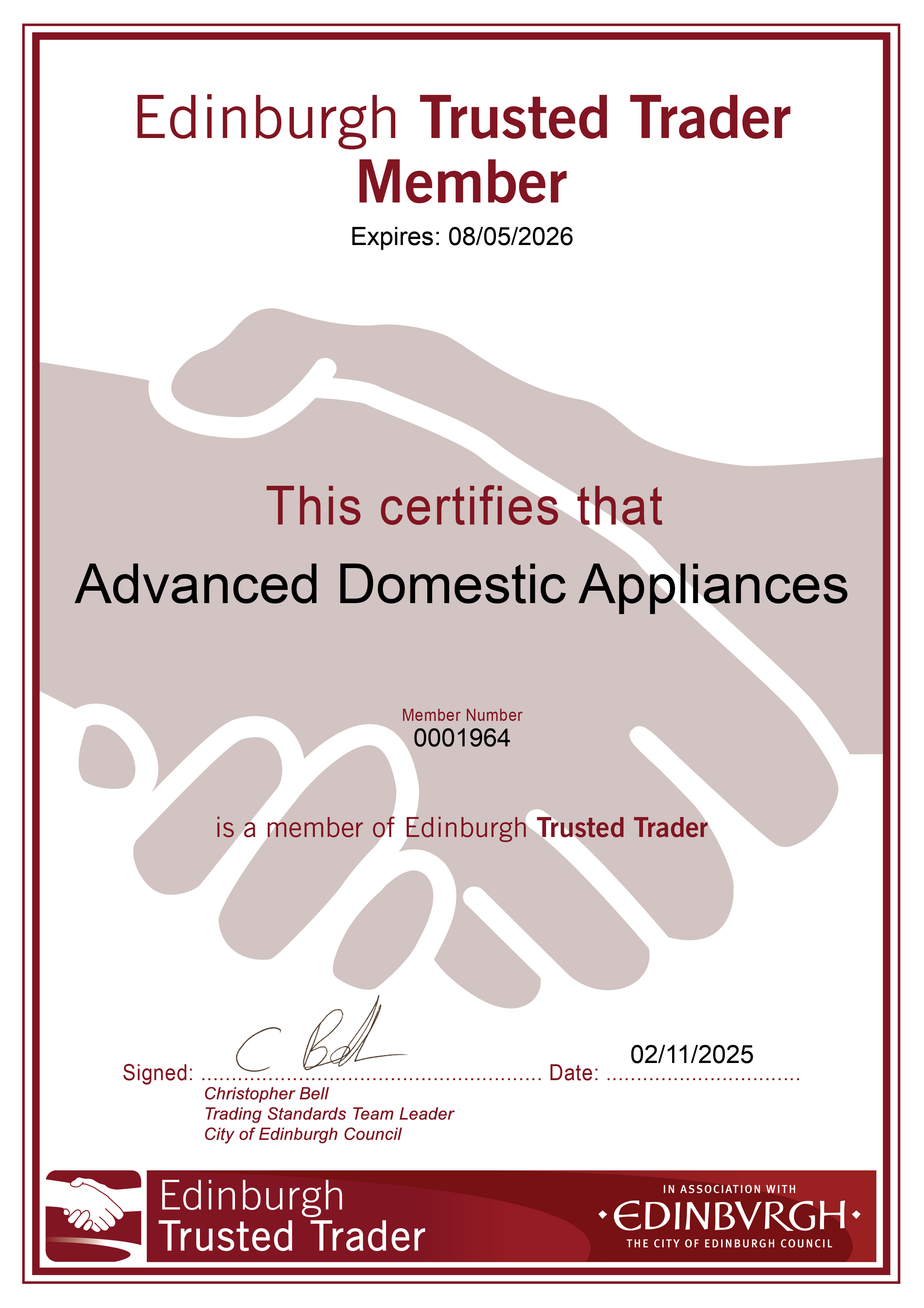 Edinburgh Trusted Trader Member